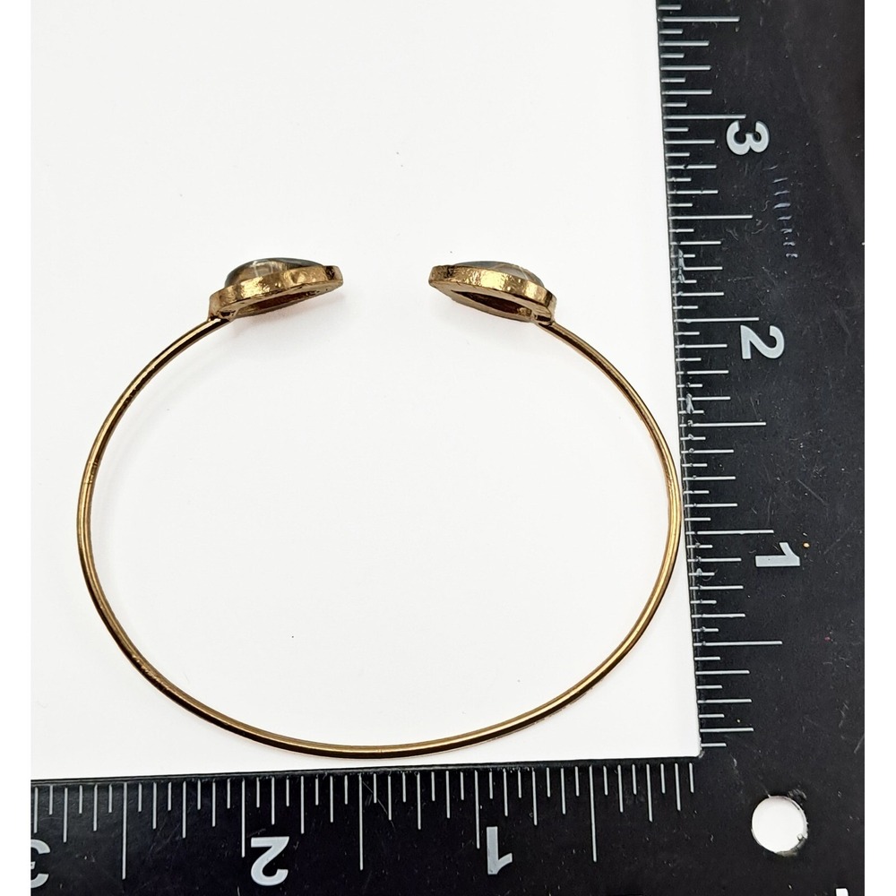 Gold Bangle Bracelet Set Arrowhead Teardrop Rhinestone Stackable Boho Chic - Picture 8 of 8
